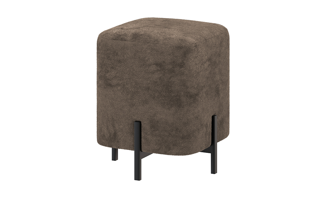 Пуф Люкс (квадратный) велюр Панда браун шоколад